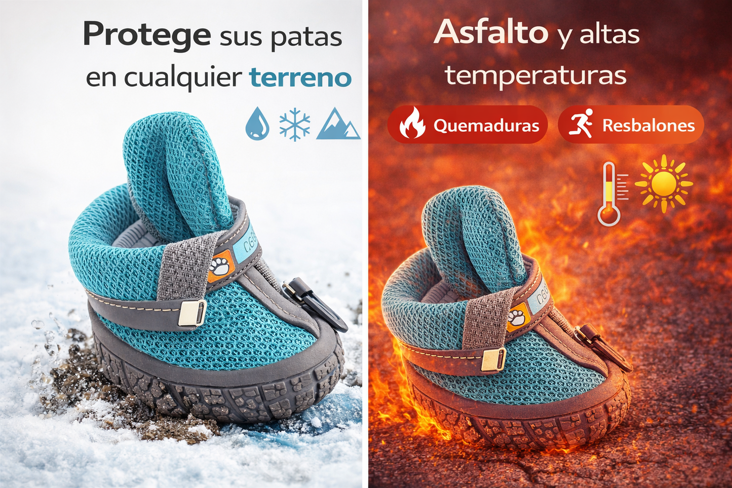 Calzado de protección térmica contra superficies calientes o frías.